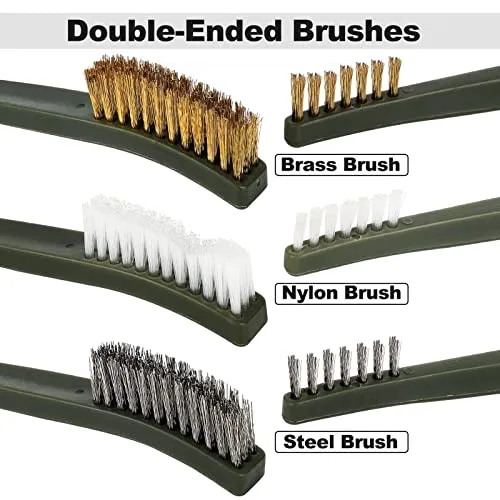 9mm Gun Bore Snake Cleaning Brushes Universal Gun Cleaning Kits Set for Pistol Rifle Caliber .22.357.38.380 5.56mm Cleaning Swabs Patches with Compact Bag, yuzziko by Sebider