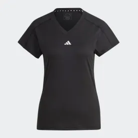 ADIDAS AEROREADY TRAIN ESSENTIALS MINIMAL BRANDING V-NECK T-SHIRT - HN5543