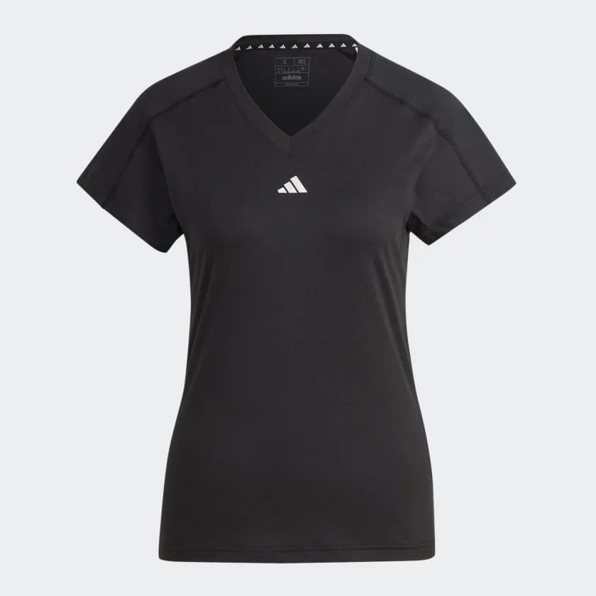 ADIDAS AEROREADY TRAIN ESSENTIALS MINIMAL BRANDING V-NECK T-SHIRT - HN5543