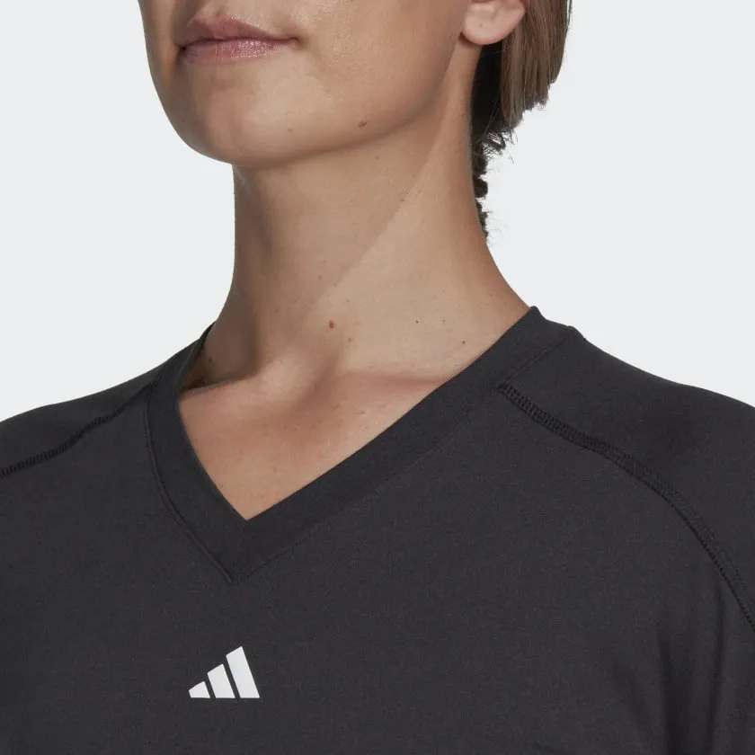ADIDAS AEROREADY TRAIN ESSENTIALS MINIMAL BRANDING V-NECK T-SHIRT - HN5543