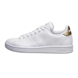 adidas womens Cloudfoam Advantage Cl Sneaker, White/White/Copper Metallic, 8.5 US