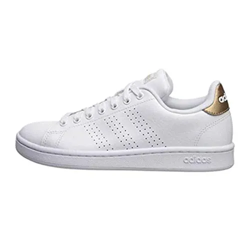adidas womens Cloudfoam Advantage Cl Sneaker, White/White/Copper Metallic, 8.5 US