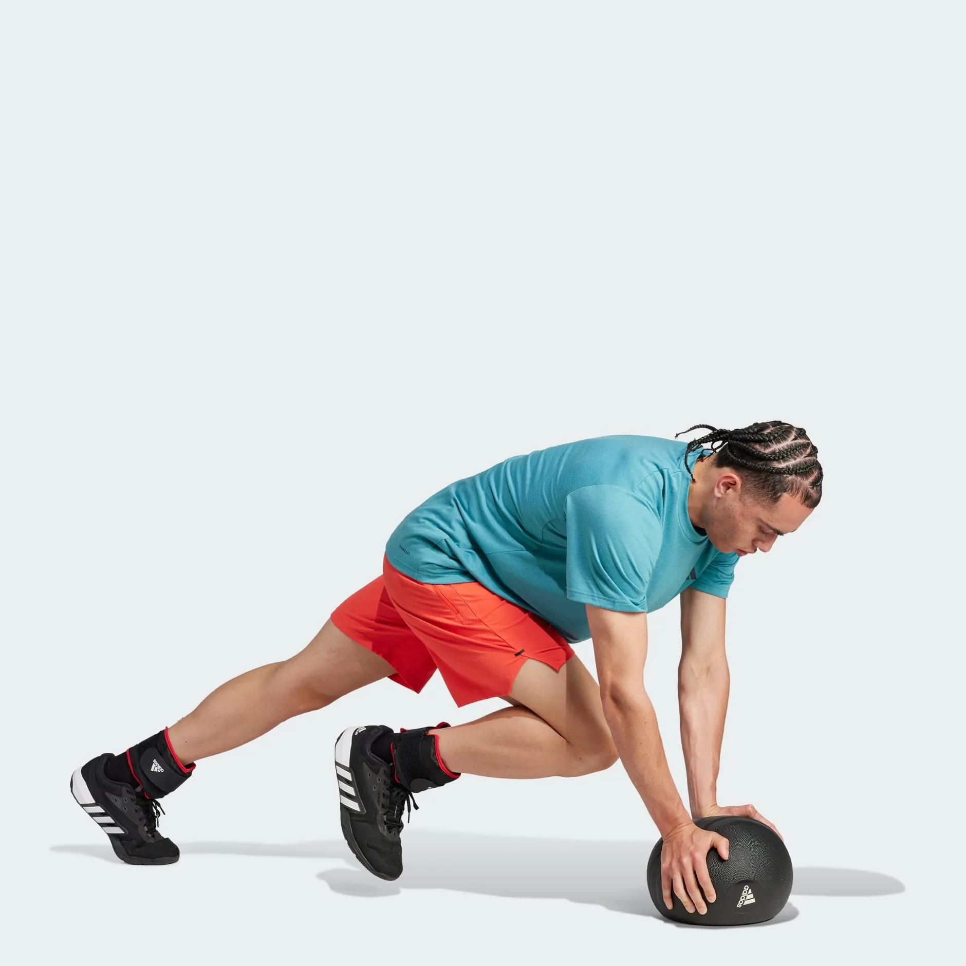 ADIDAS WORKOUT KNURLING SHORTS - RED