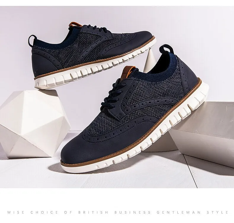 Angelo Ricci™ Breathable Lightweight Brogue Men Casual Shoes