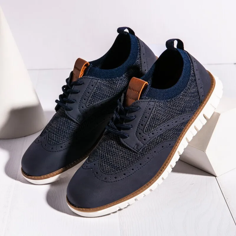 Angelo Ricci™ Breathable Lightweight Brogue Men Casual Shoes