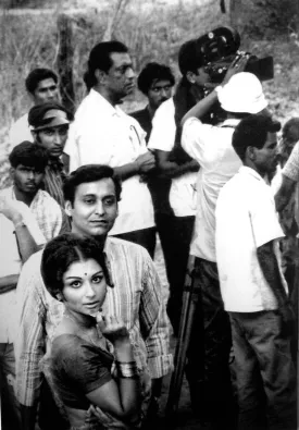 Aranyer Din Ratri (Days and Nights in the Forest) - Soumitra Chatterjee - Satyajit Ray Bengali Movie Shooting Poster - Framed Prints