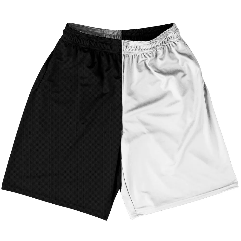 Black And White Quad Color Basketball Practice Shorts Made In USA