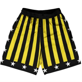 Black and Yellow Champ Basketball Practice Shorts Made In USA