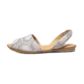 Born Flat Sandals Fabric Grey Colour For Women