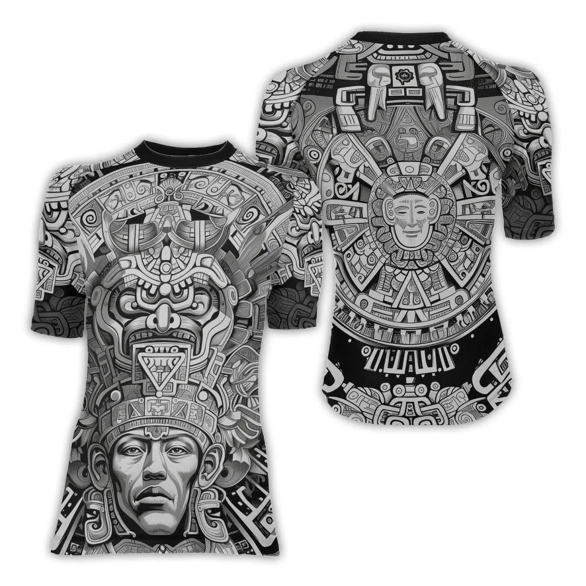 Brave Aztec Warrior Women's Short Sleeve Rash Guard