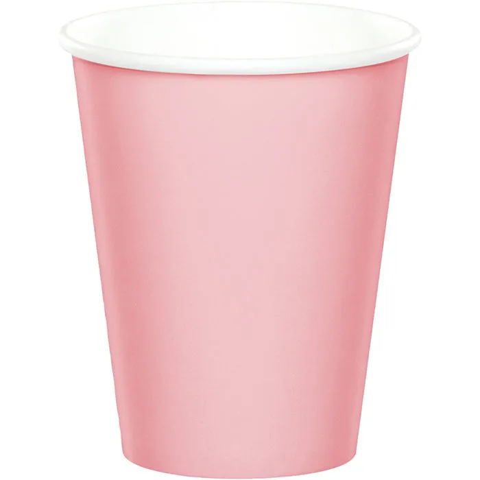 Bulk Classic Pink Value Friendly 9 oz Hot & Cold Paper Cups (96 per Case)
