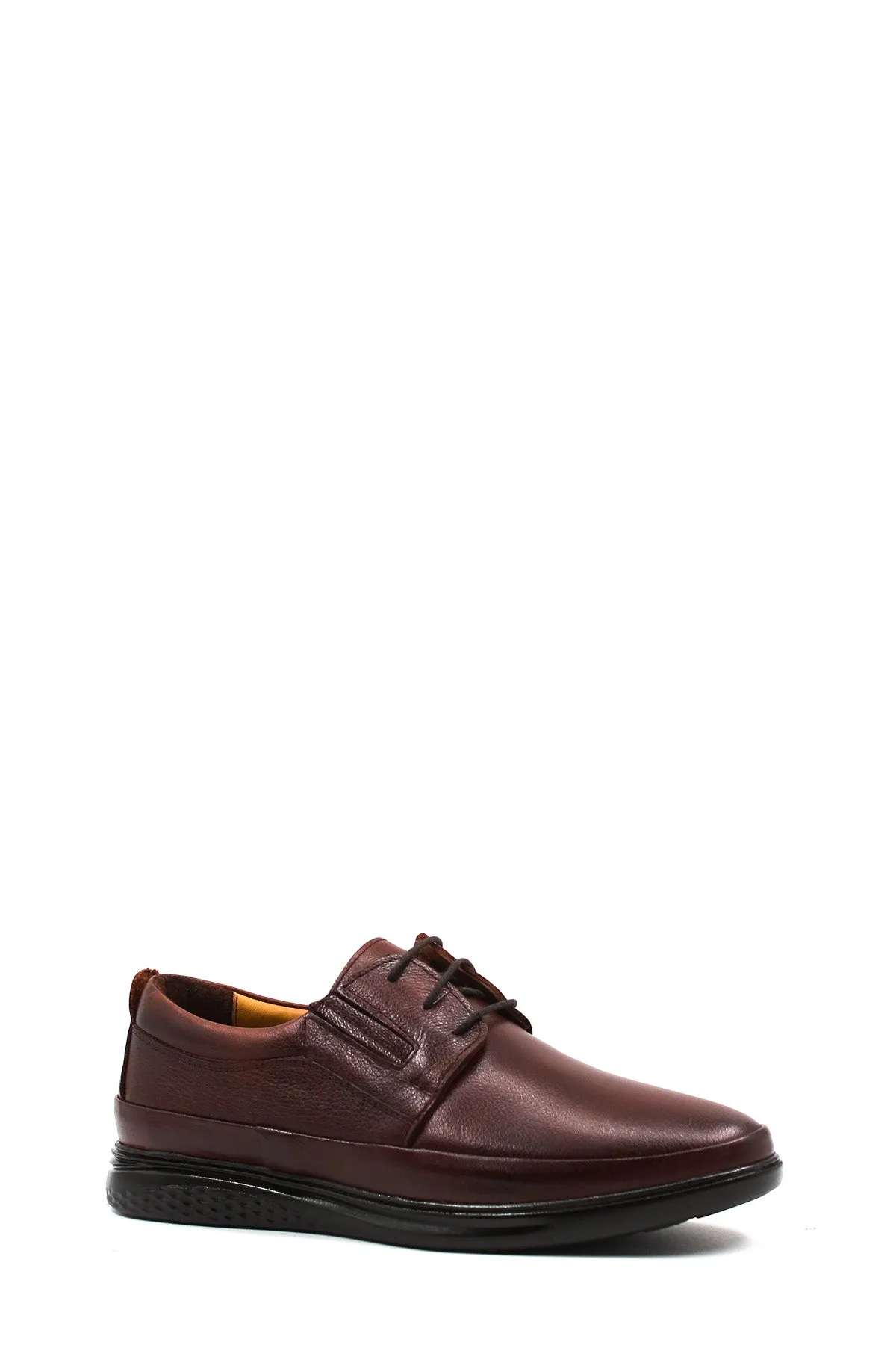 Burgundy Leather Casual Lace-Ups-Wessi