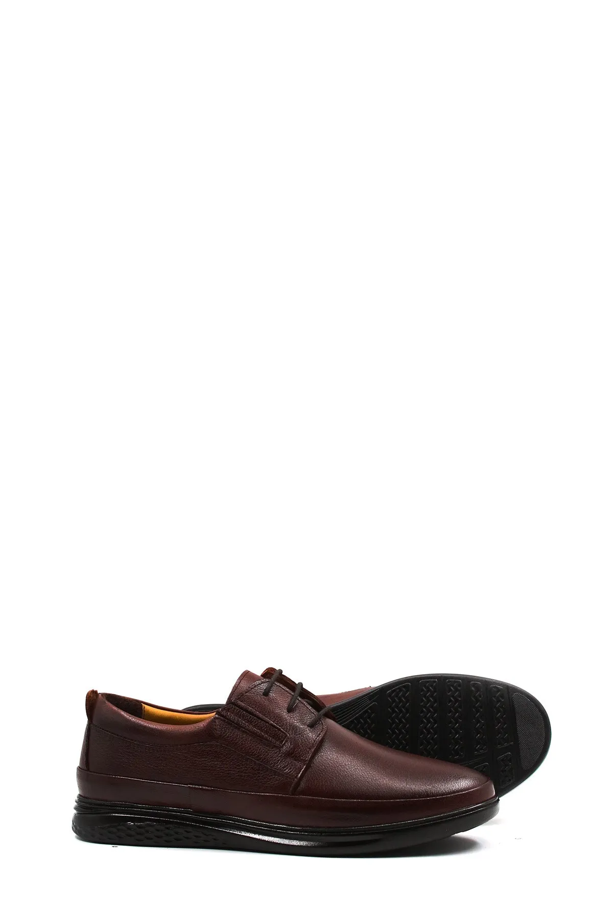 Burgundy Leather Casual Lace-Ups-Wessi