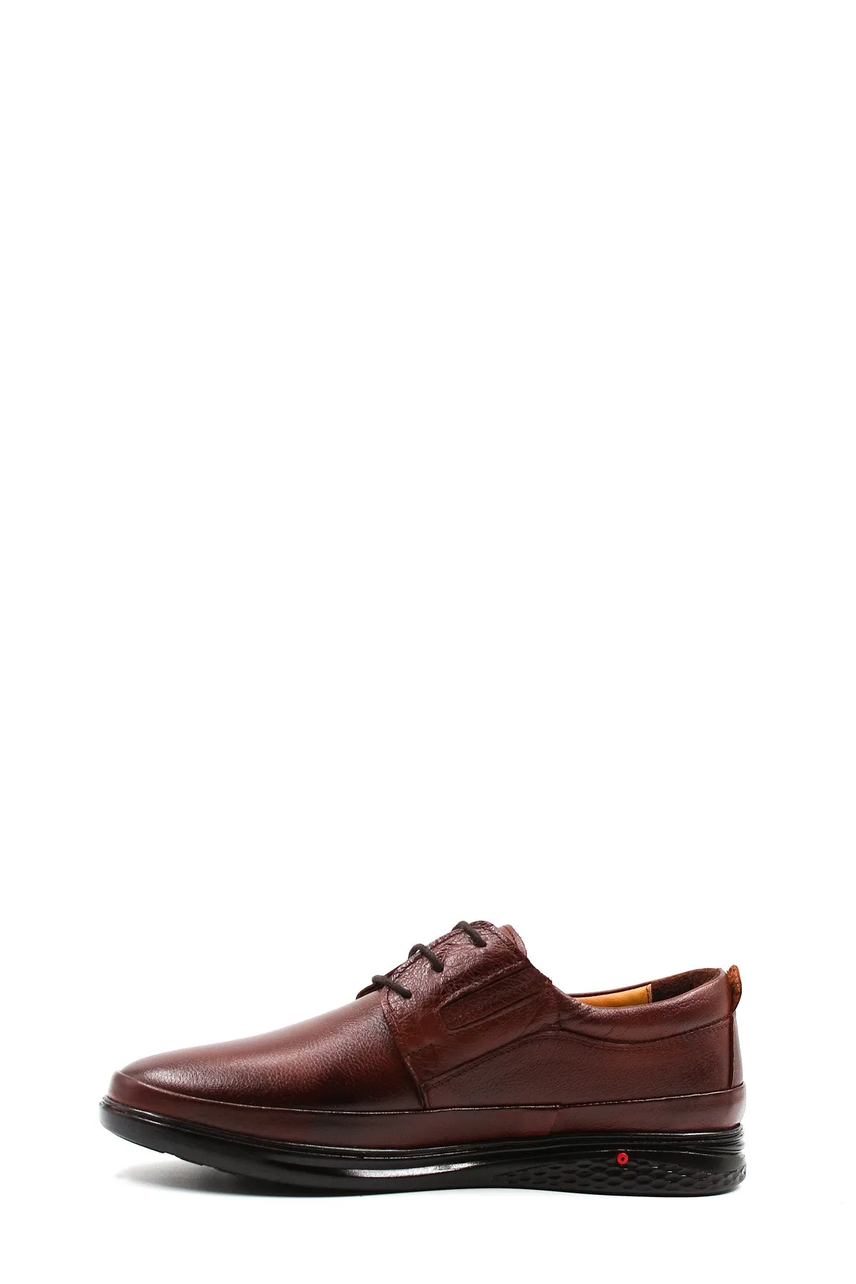 Burgundy Leather Casual Lace-Ups-Wessi