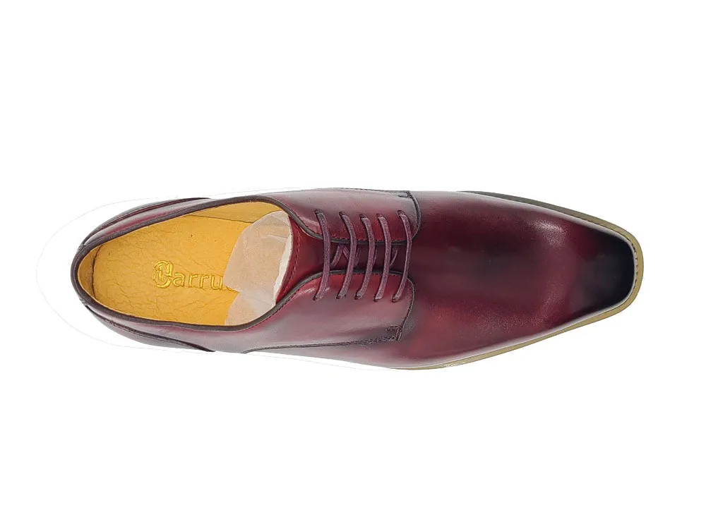 Carrucci Burgundy Men's Leather Lace-Up Casual Shoes
