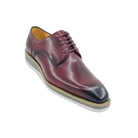 Carrucci Burgundy Men's Leather Lace-Up Casual Shoes