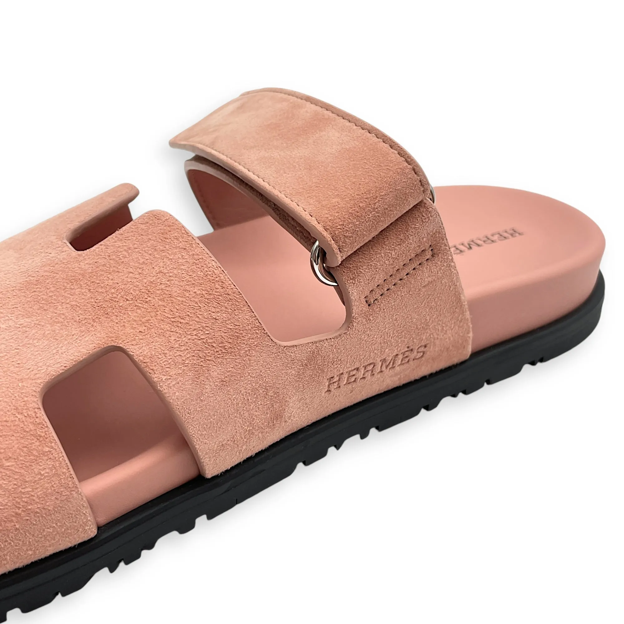 Chypre 38.5 Pink Sandals in Suede Leather