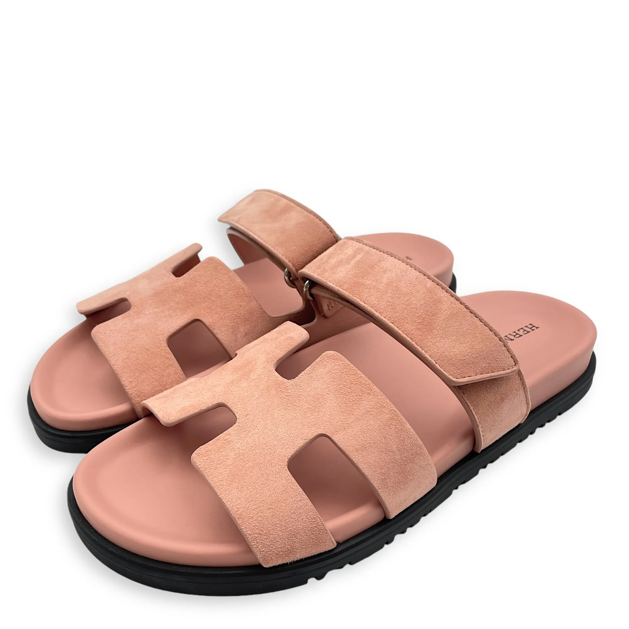 Chypre 38.5 Pink Sandals in Suede Leather