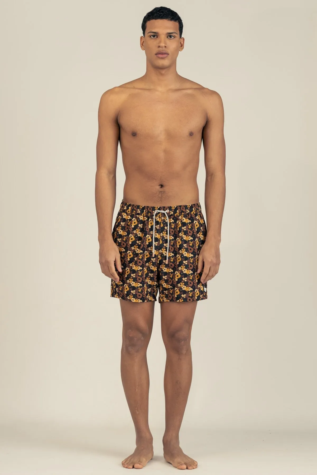 Classic Swim Trunks in Pixel Floral