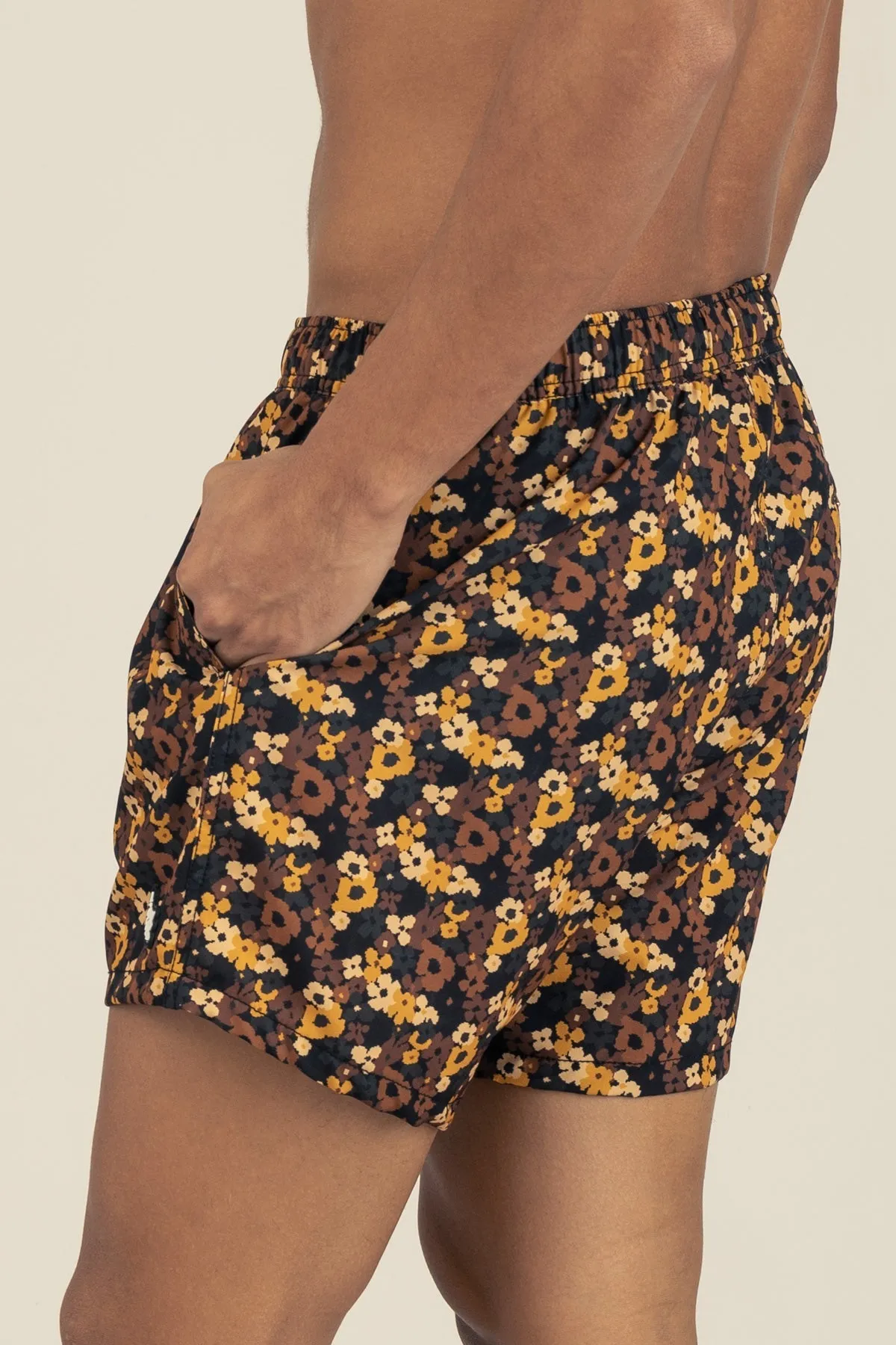 Classic Swim Trunks in Pixel Floral