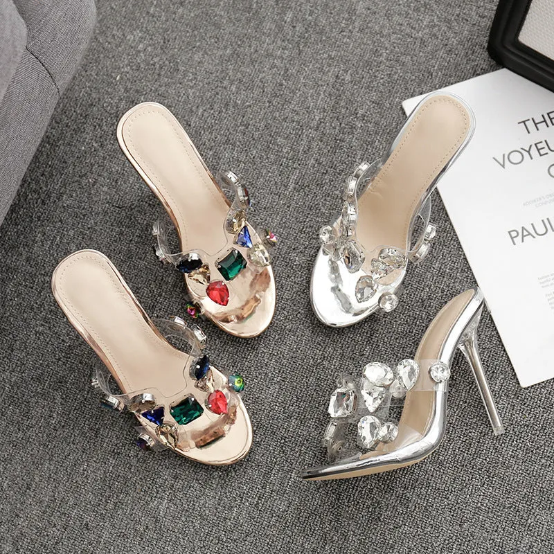 Colorful Rhinestone Crystal slippers