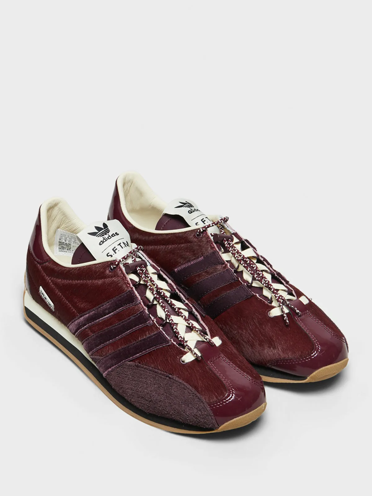 Country OG SFTM Sneakers in Maroon, Core Black and Cream White