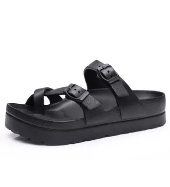 Crestar Women Platform Sandals with Arch Support and Buckle