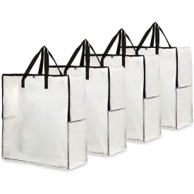 DECO EXPRESS Pack Of 4 Laundry Bags Clear Bags With Zip For Protection