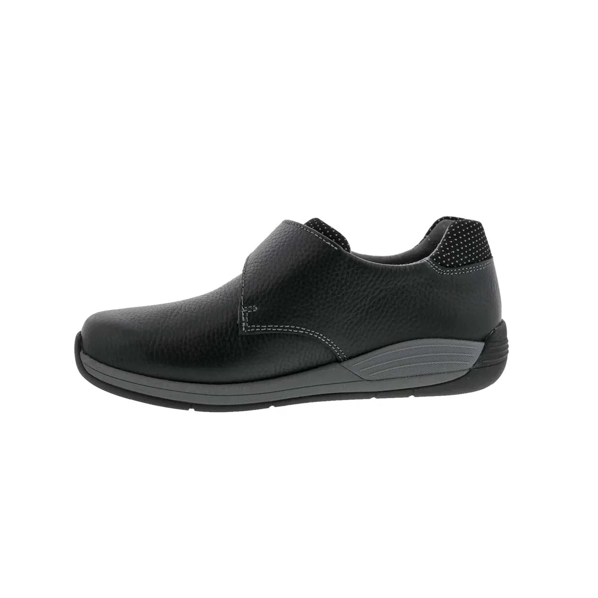 Drew Tempo Women Adjustable Closure Slip-on Shoes In Black Leather