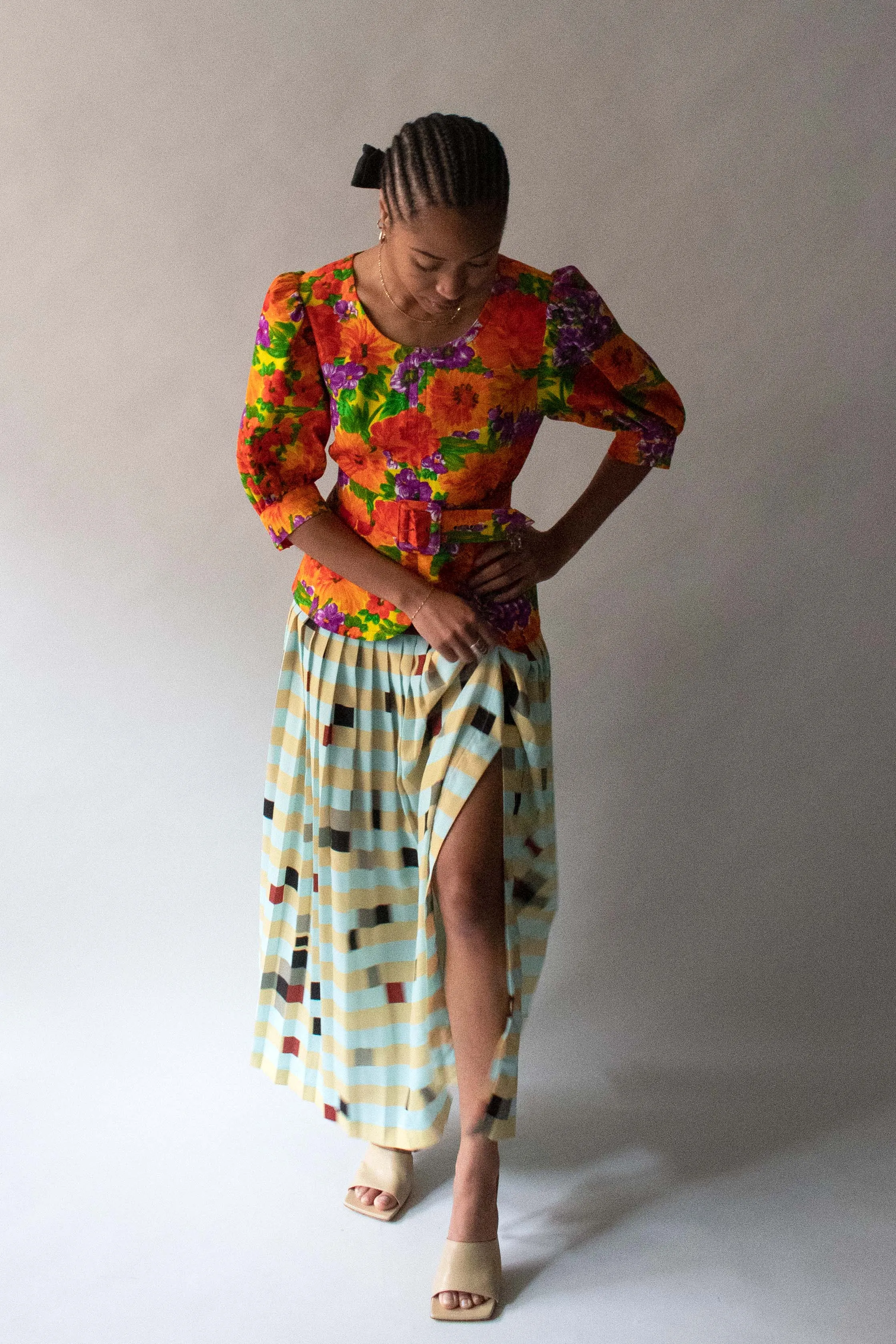 Givenchy Cotton Floral Print Top w/ Belt