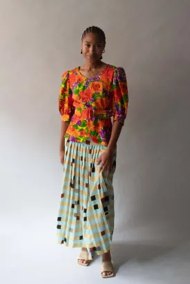 Givenchy Cotton Floral Print Top w/ Belt