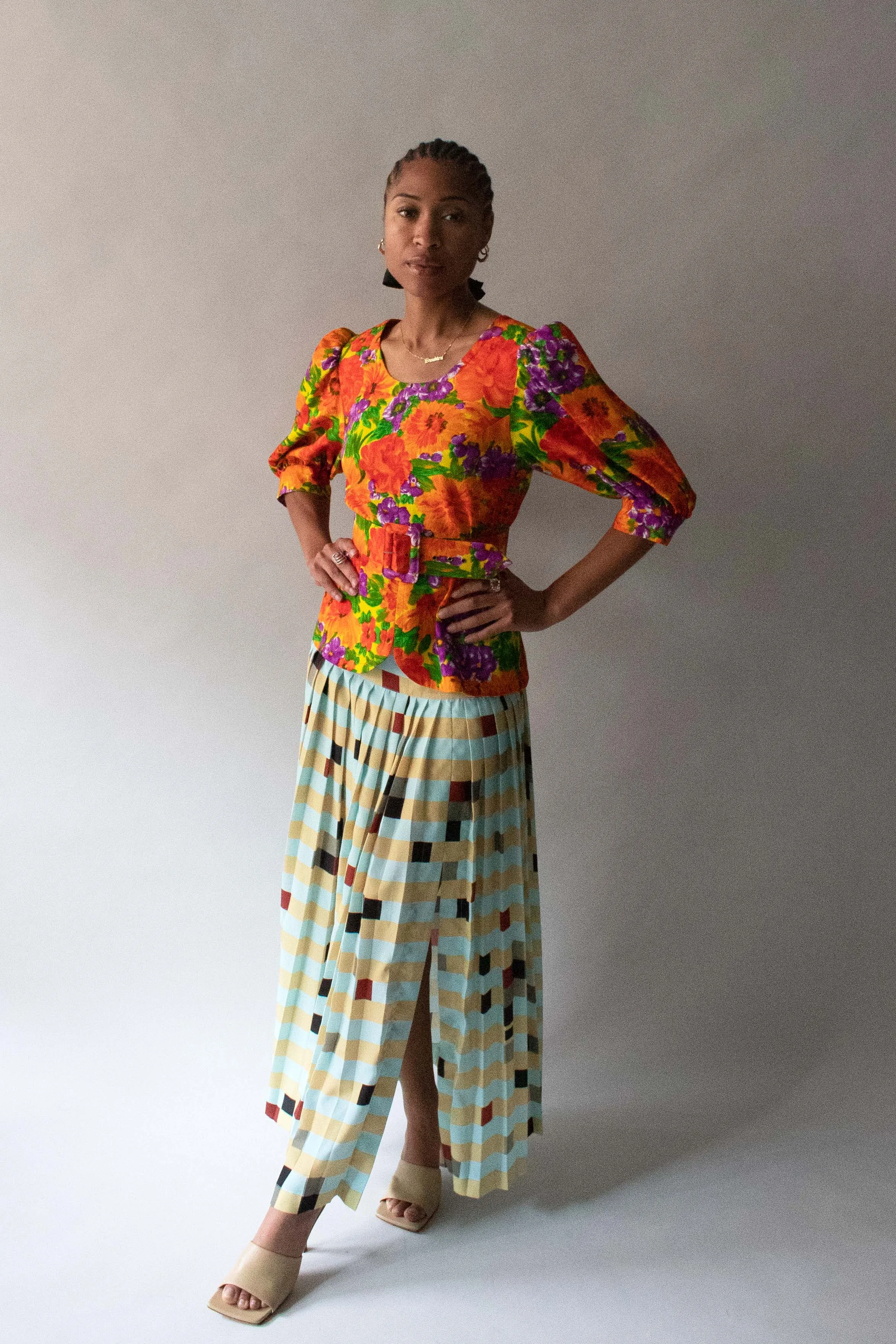 Givenchy Cotton Floral Print Top w/ Belt
