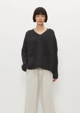 Hand Knit Oversized V Neck — Slate