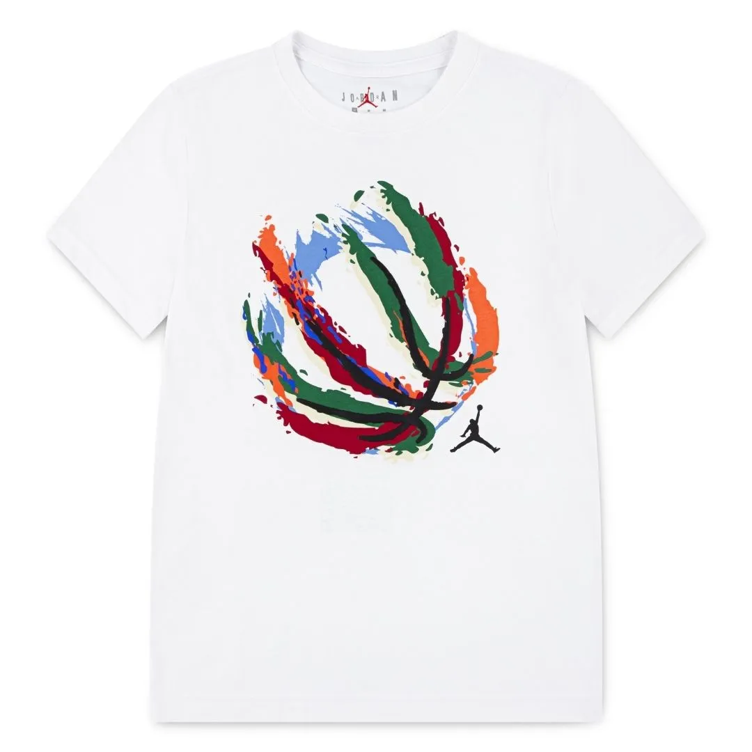 Jordan Boys Basketball Fire T-Shirt White (Big Kids)