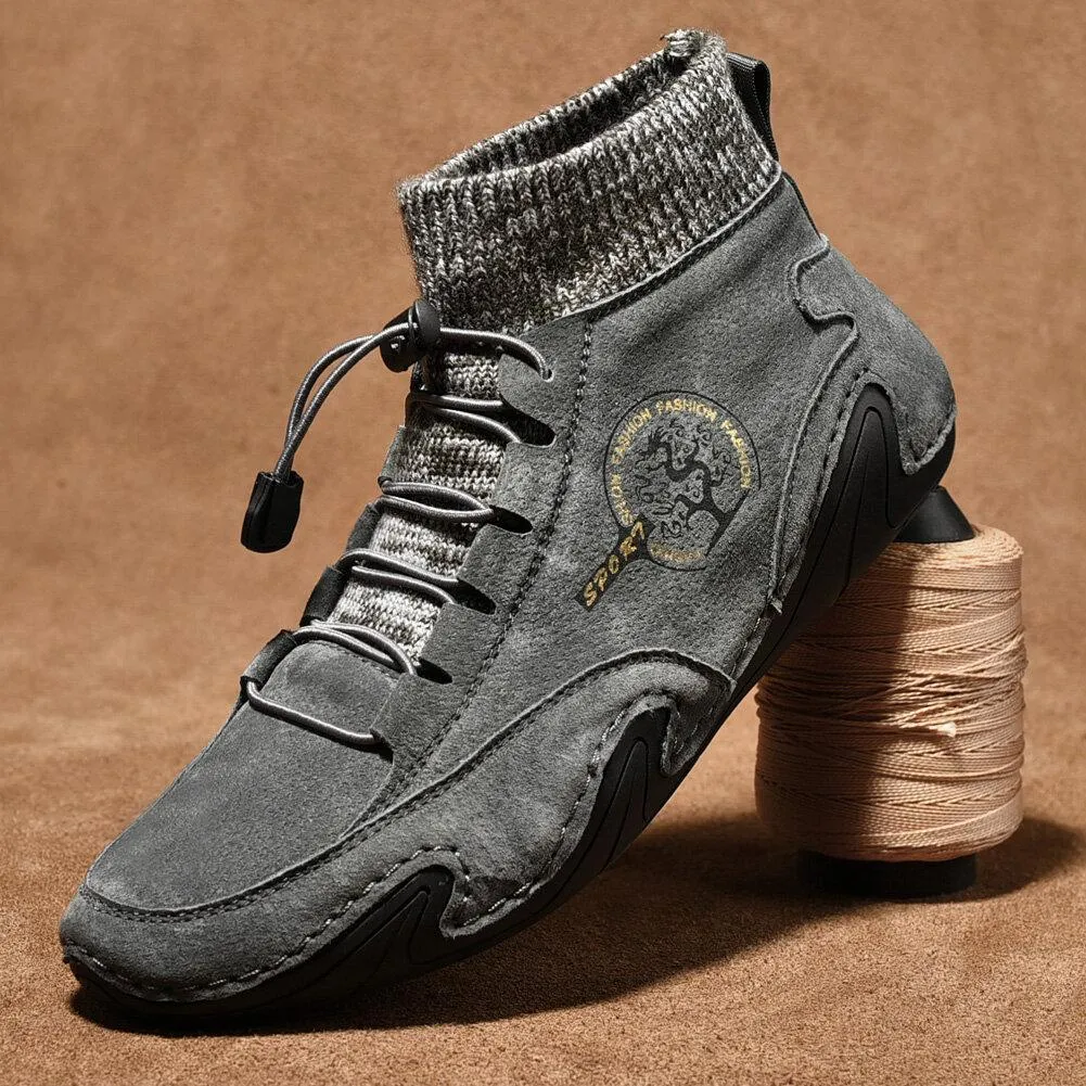 Men's Handmade Leather Comfy Soft Sock Ankle Boots