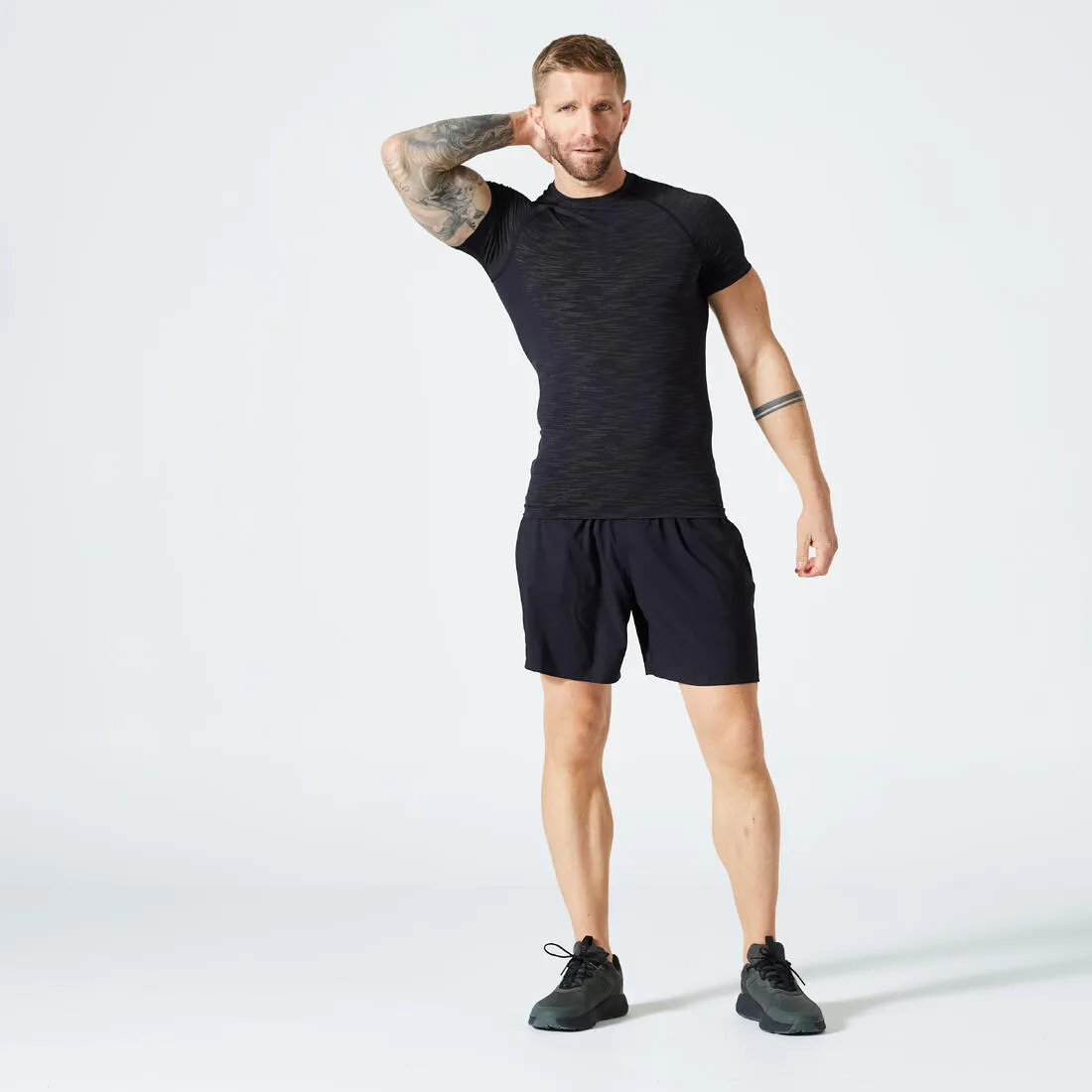 Men's Short-Sleeved Crew Neck Weight Training Compression T-Shirt