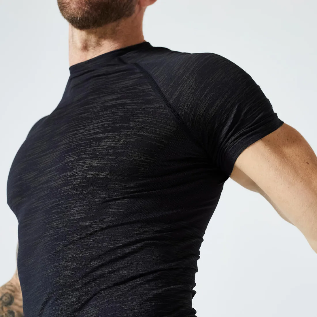 Men's Short-Sleeved Crew Neck Weight Training Compression T-Shirt