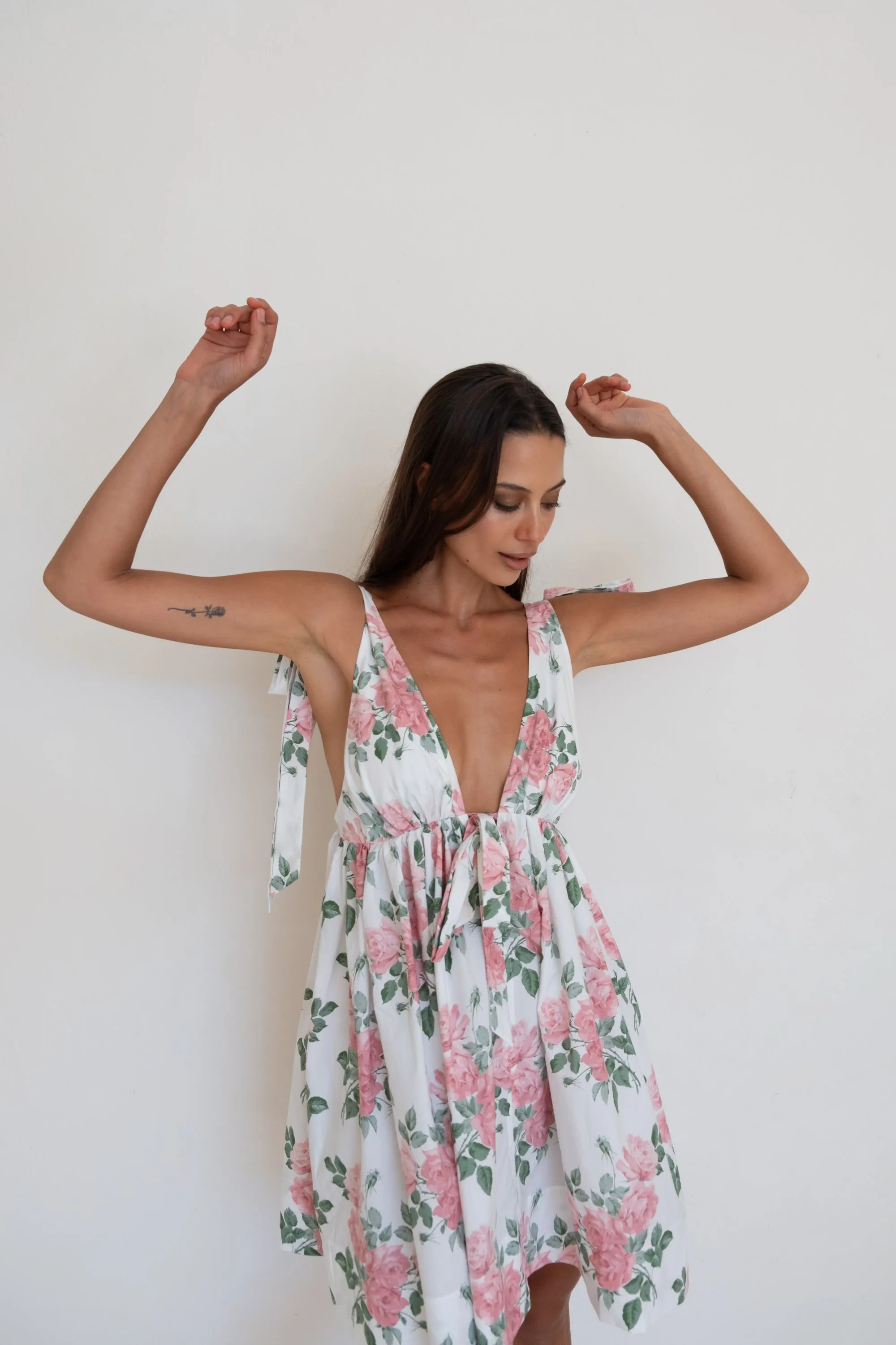 Mini Tie Back Dress Pink Liberty Floral