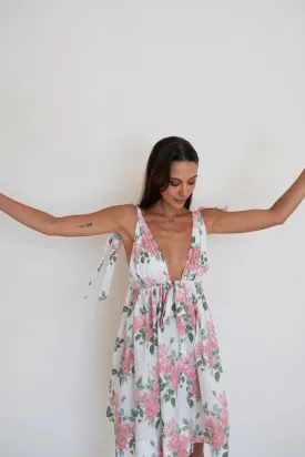 Mini Tie Back Dress Pink Liberty Floral