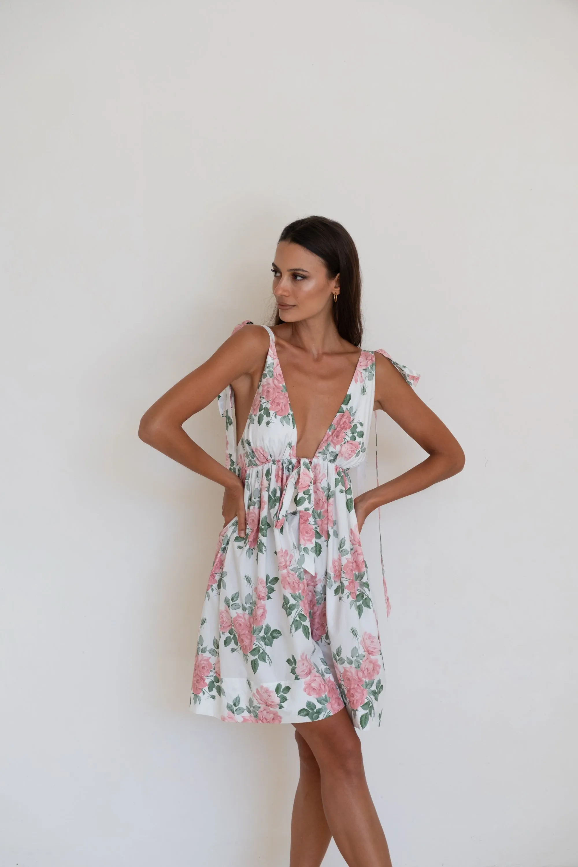 Mini Tie Back Dress Pink Liberty Floral