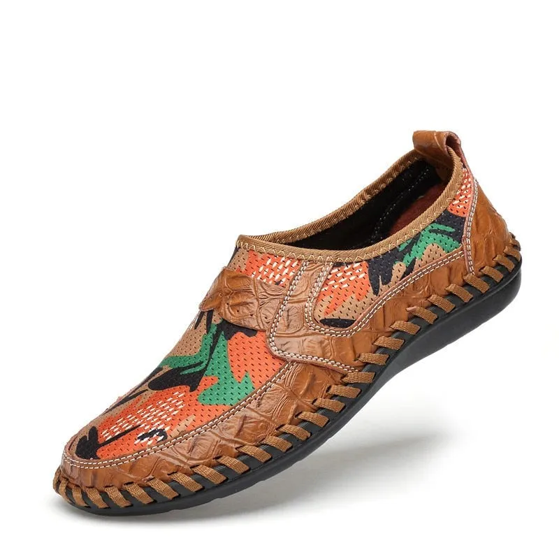 MIXIDELAI Brand Men Shoes 2022 Summer Breathable Mesh Shoes Mens Casual Shoes Leather Fashion Summer Shoes Man Soft Comfortable