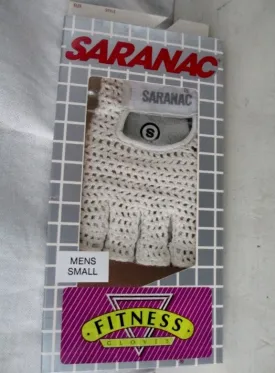 NEW Mens SARANAC MESH Workout Cycling Aerobics Fitness Gloves WHITE S