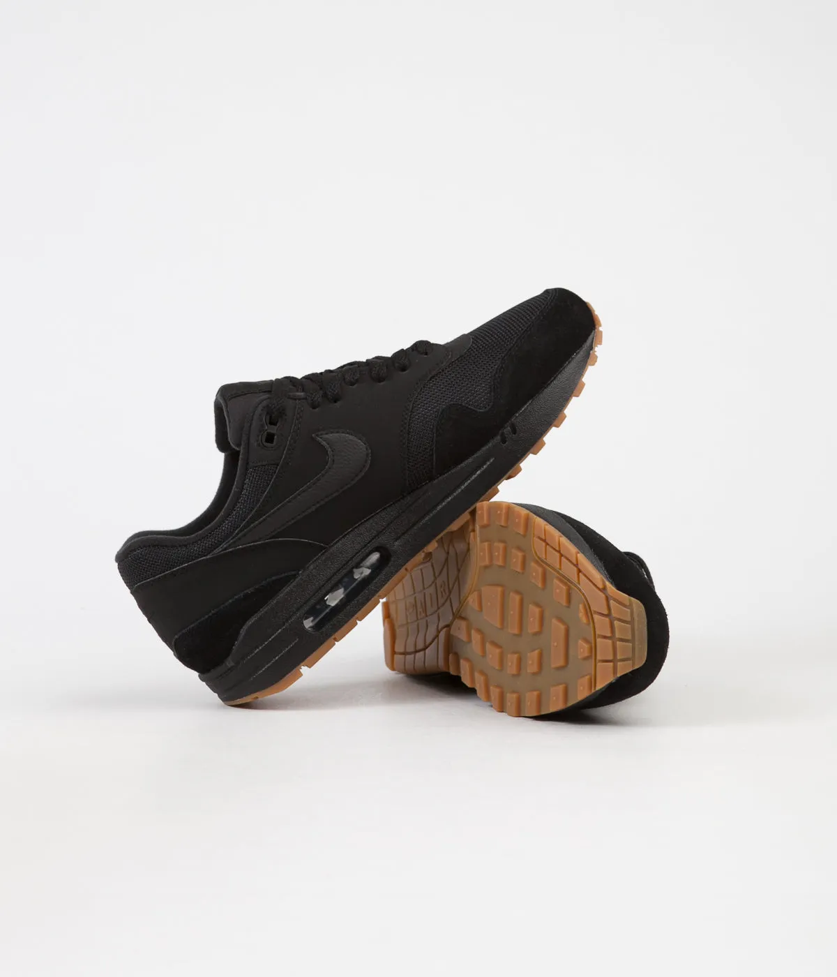 Nike Air Max 1 Shoes - Black / Black - Black - Gum Med Brown