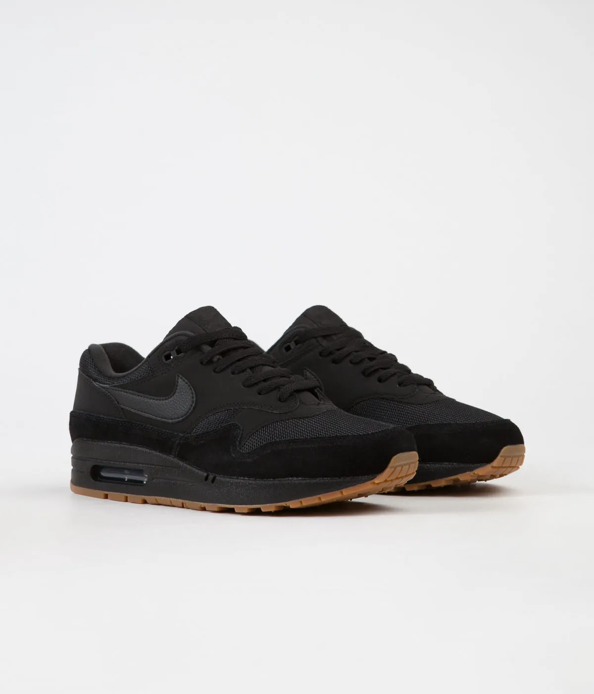 Nike Air Max 1 Shoes - Black / Black - Black - Gum Med Brown