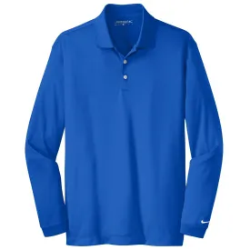 Nike Men's Blue Sapphire Long Sleeve Dri-FIT Stretch Tech Polo