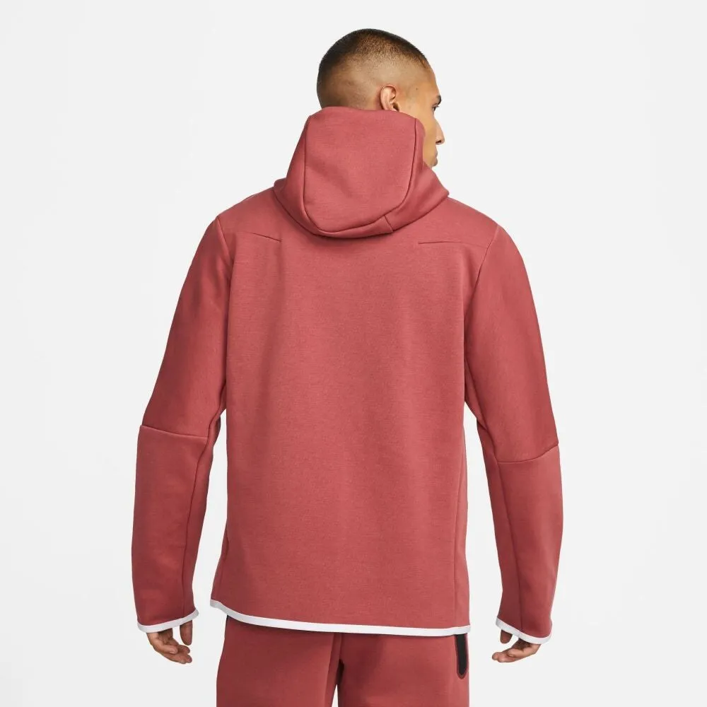 Nike Tech Fleece Full-Zip Men's Hoodie Burgundy-White cu4489-661