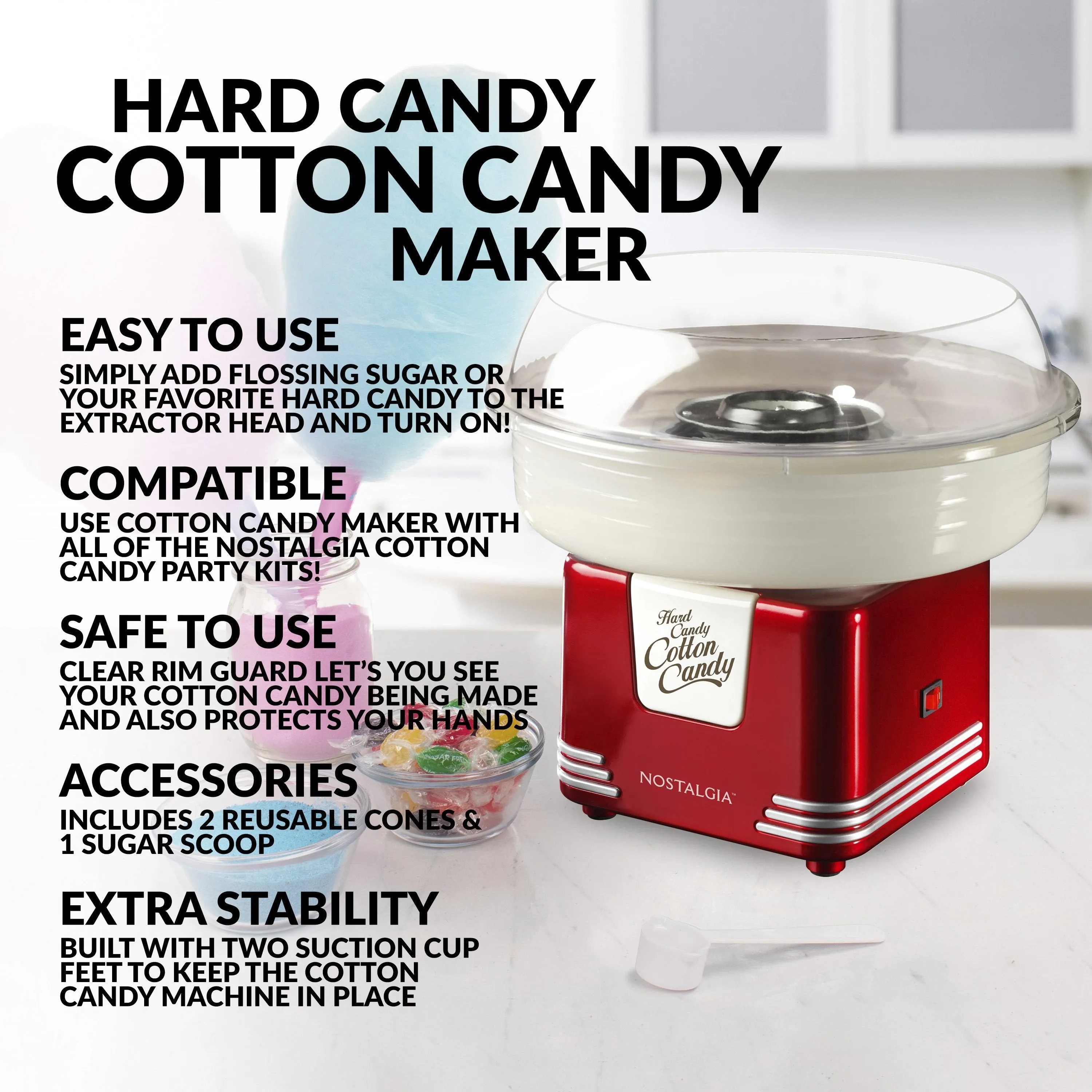 Retro Hard Candy Cotton Candy Maker