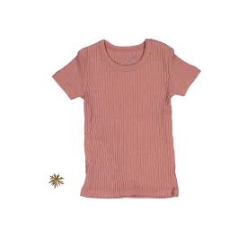 The Short Sleeve Tee - Rosewood Ribbed