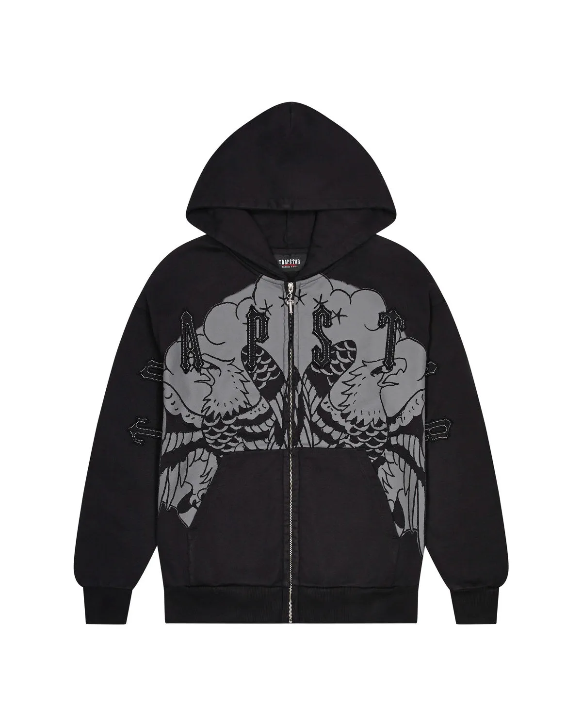 Trapstar x Ed Hardy Irongate Zip Through Hoodie - Black