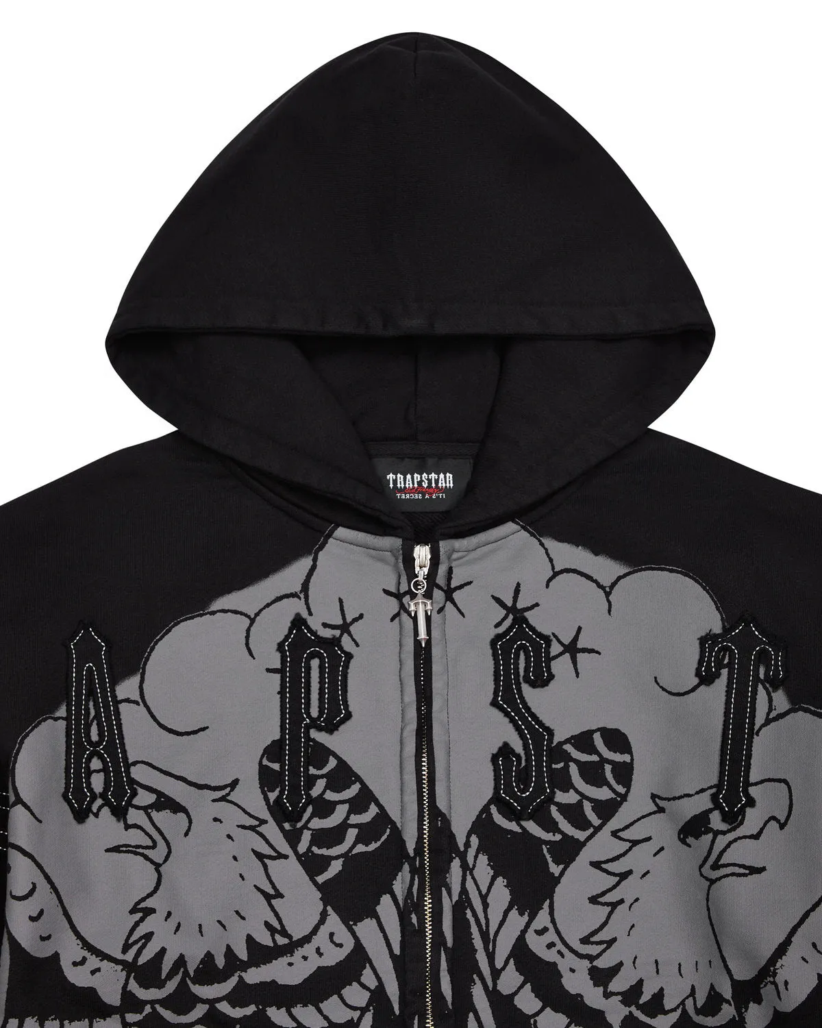 Trapstar x Ed Hardy Irongate Zip Through Hoodie - Black